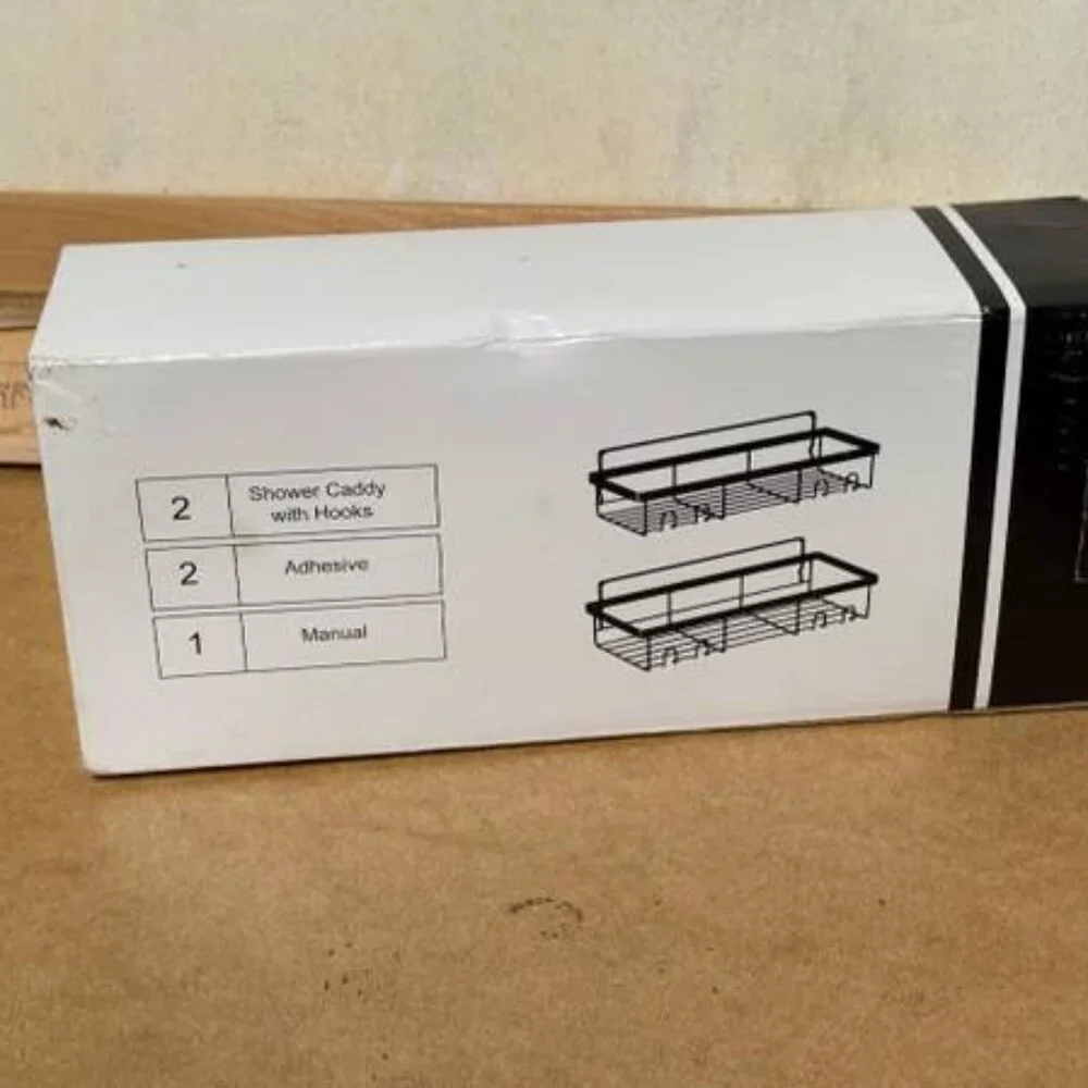 Shower Caddy Shelves (w/ Hooks/Adhesive) [BRAND NEW] (PAIR)